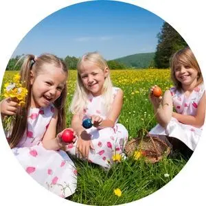 Circle Girls With Easter Eggs 300x300 C