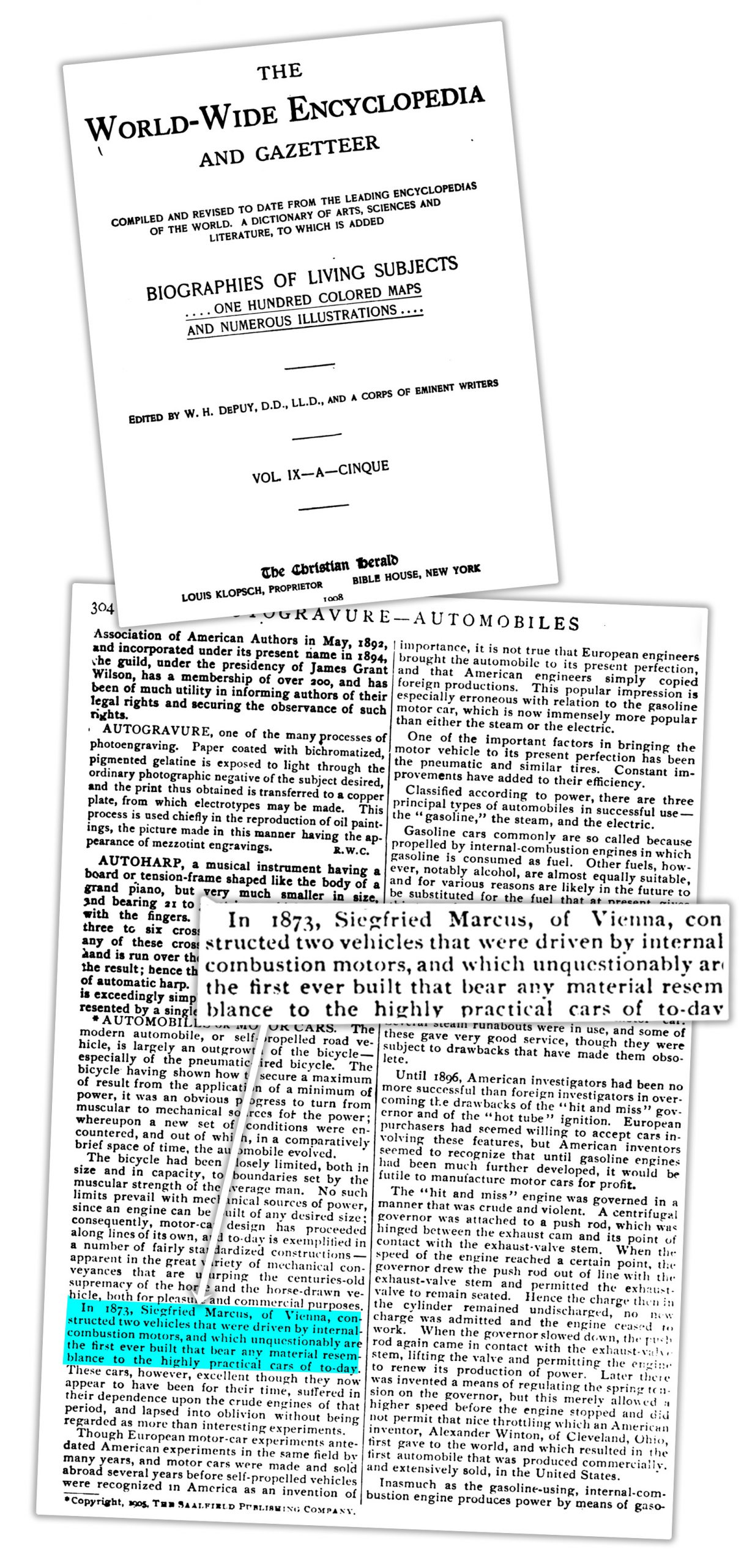 1908 Encylopedia Marcus