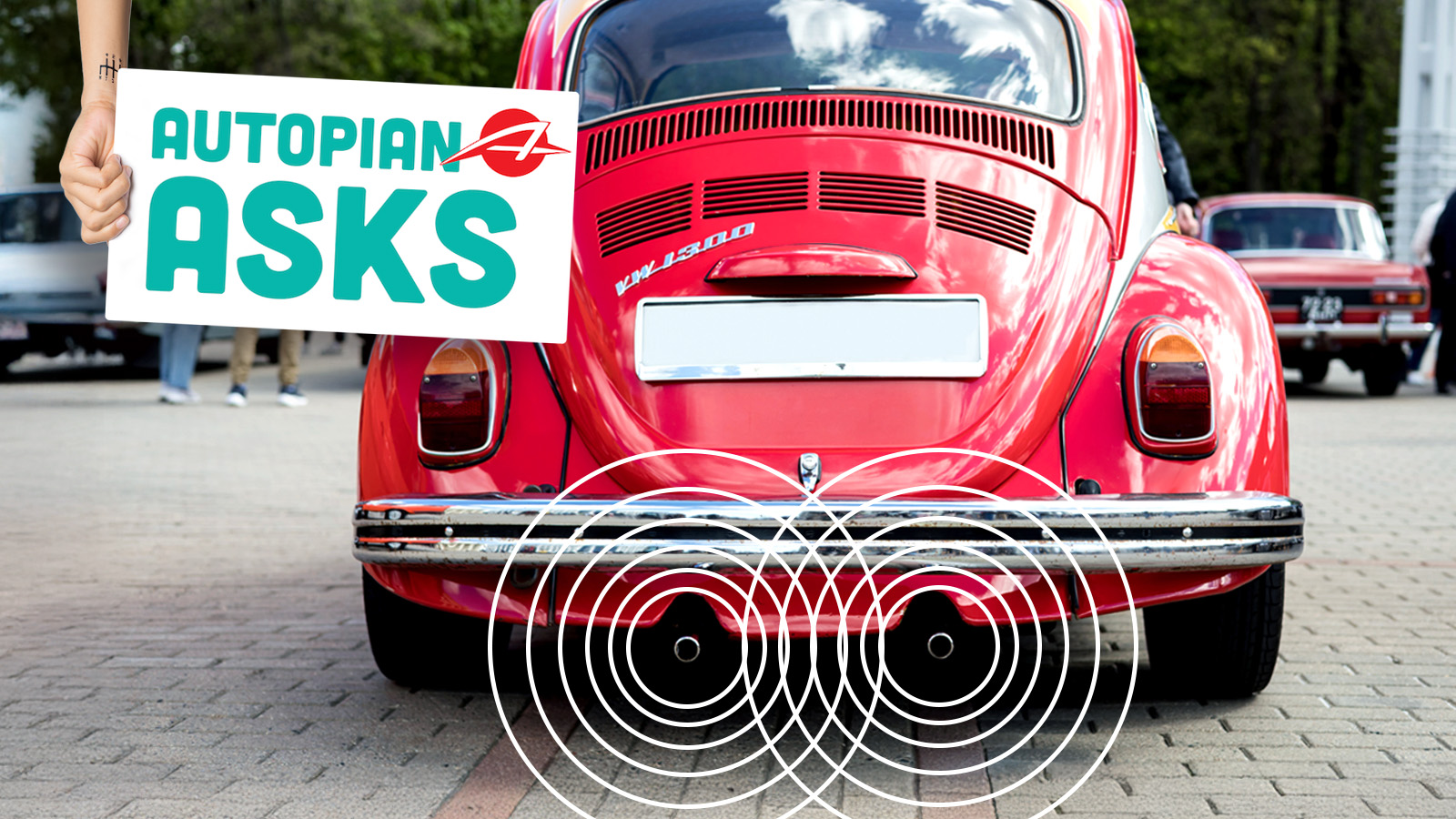 Rear View Of Vintage Vw Volskwagen 1300 Beetle