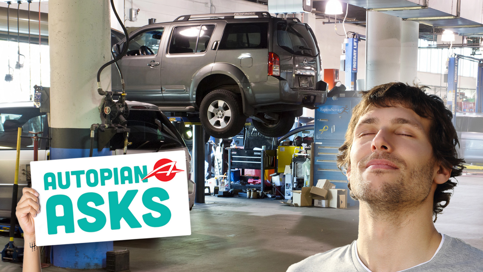 Attractive Man Breathing Outdoor