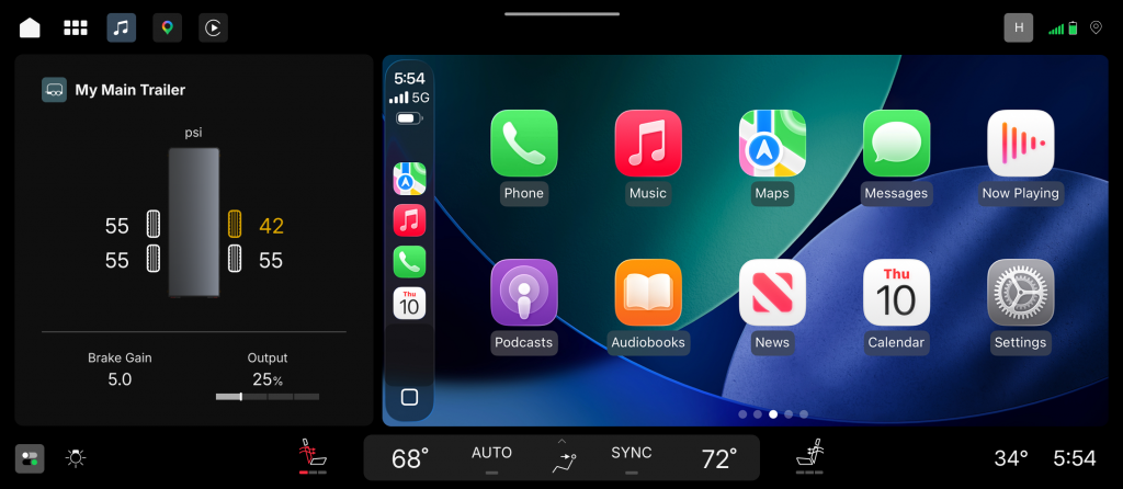 Apple Carplay Split Home View Screen Projections Trailering