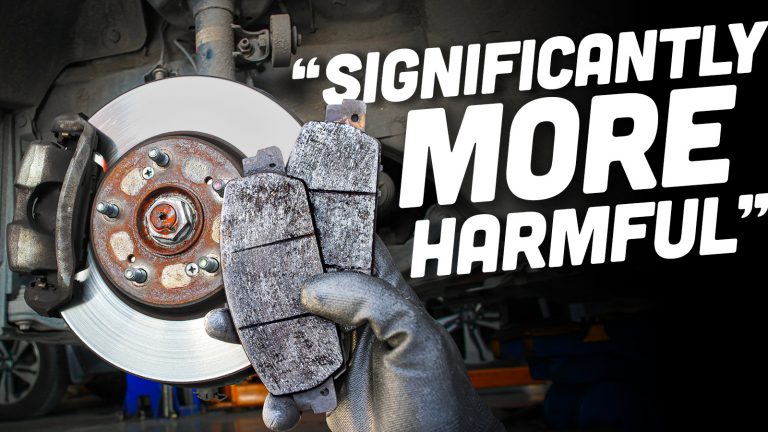 Used Car Brake Pads In The Hands Of A Mechanic With Brake Discs