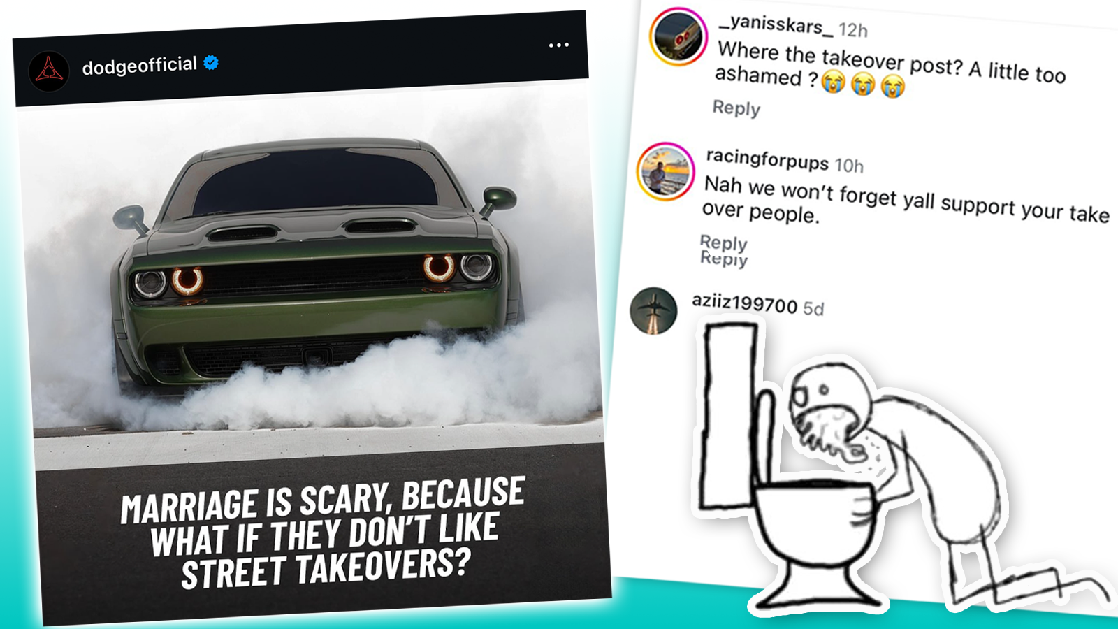 Instagram Commenters Are Destroying Dodge After The Brand Promoted ‘Street Takeovers’ In Social Media Post