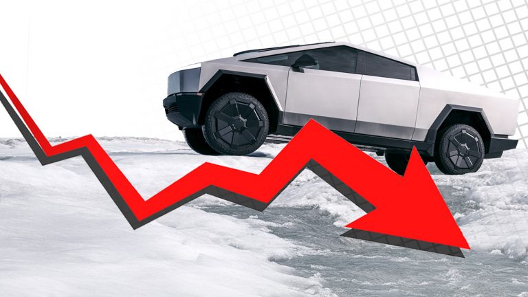 Red Arrow Pointing Down On White Background