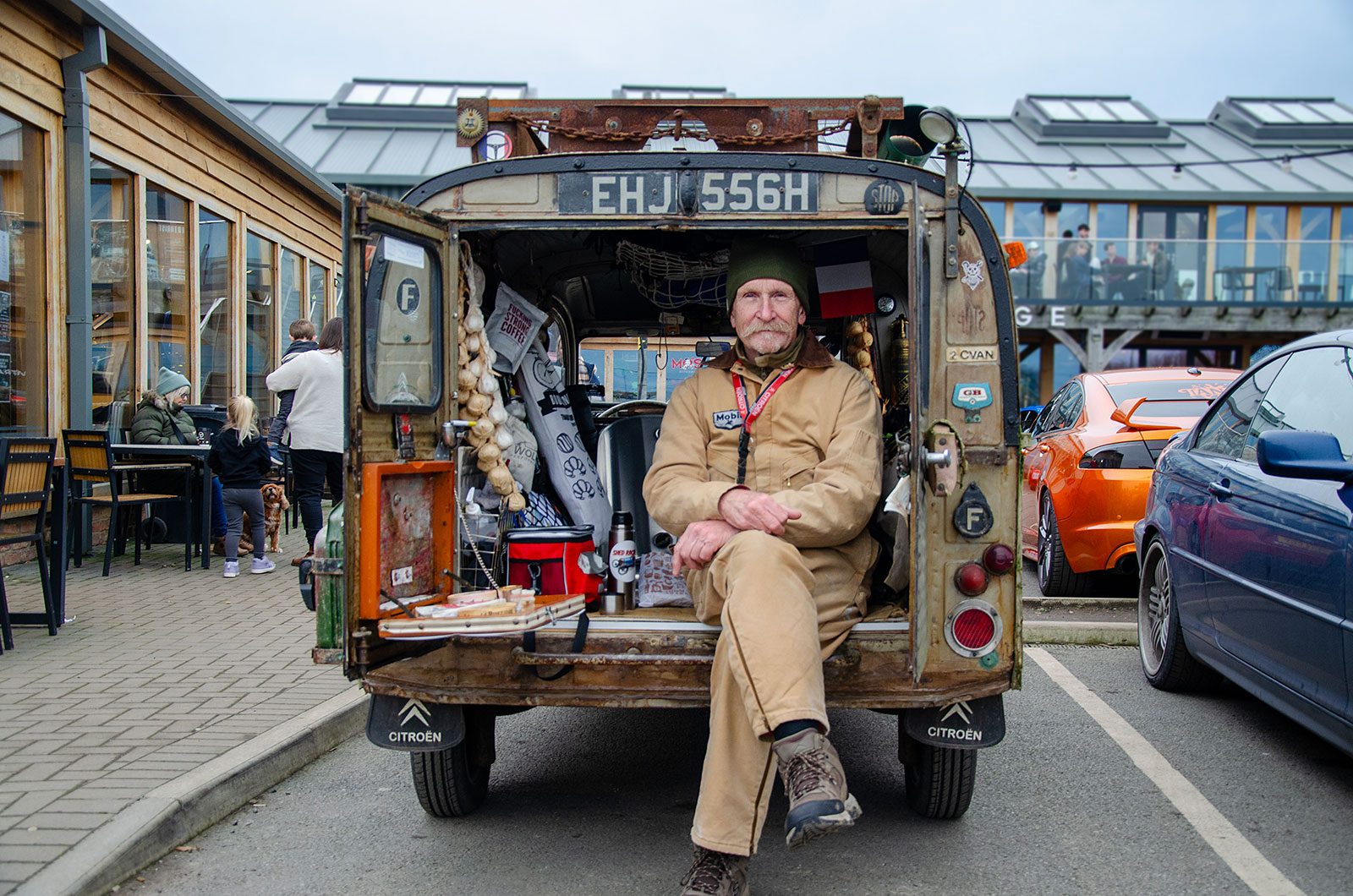 Kevin Fitzharris sitting inside his Citroen AK350