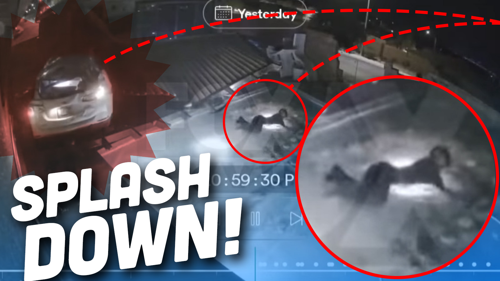 Driver Ejected Into Pool Ts