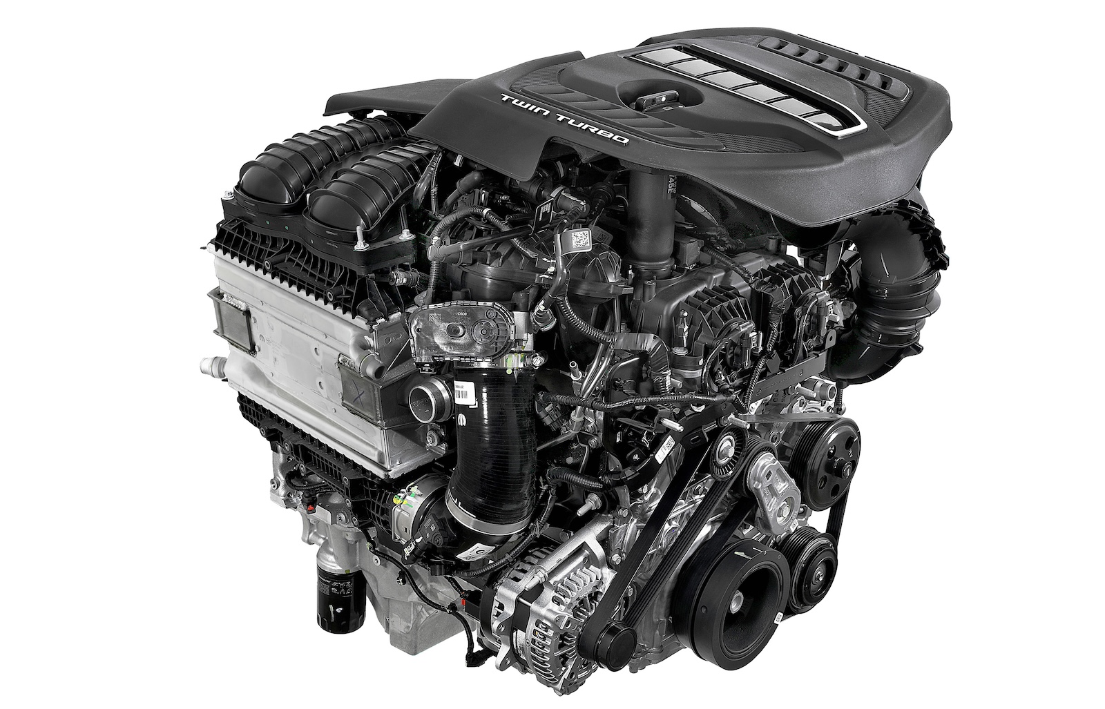 Stellantis Unveiled Its New 3.0 Liter Hurricane Twin Turbo Inline Six Cylinder Engine That Delivers Better Fuel Economy And Fewer Emissions Than Larger Engines While At The Same Time Generates More Horsepower And Torque Than Many Naturally Aspirated V 8 And Boosted Six Cylinder Powerplants. The 3.0 Liter Hurricane Twin Turbo I 6 Ho, Shown, Generates More Than 500 Hp.