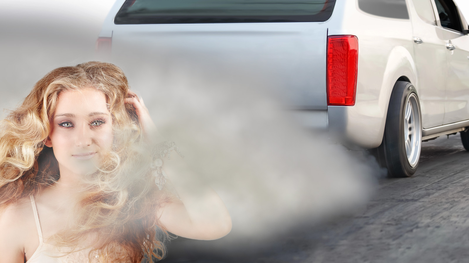 Air Pollution Crisis In City From Diesel Vehicle Exhaust Pipe On