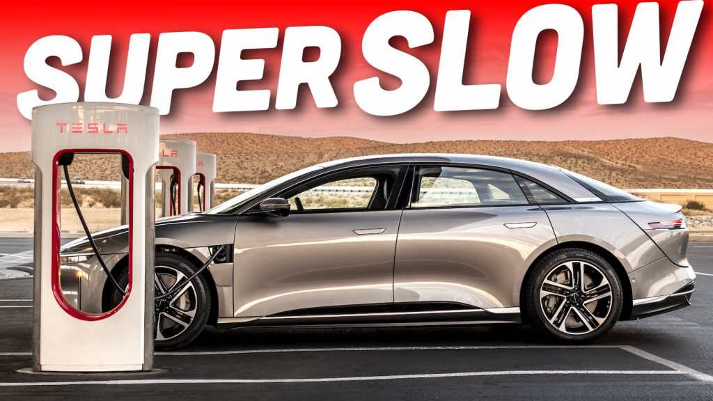 Lucid Air Slow Charging Tesla Supercharger
