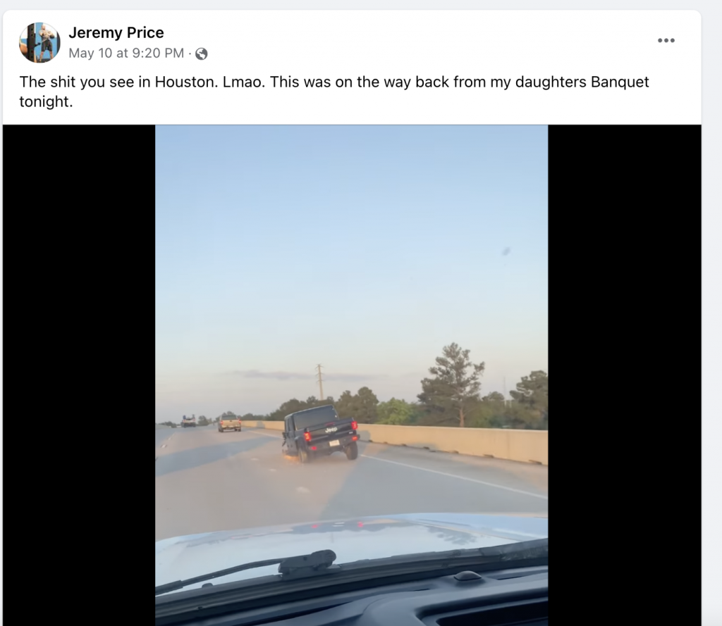 This Video Of A Jeep Gladiator Driving Down A Highway Without Left Tires Is Baffling The Autopian