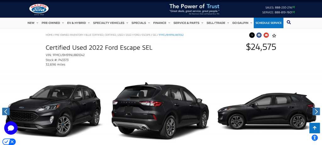 Used 2022 Ford Escape Sel In North Hills Ca 1fmcu9h91nub61042 08 17 2025 03 15 Pm