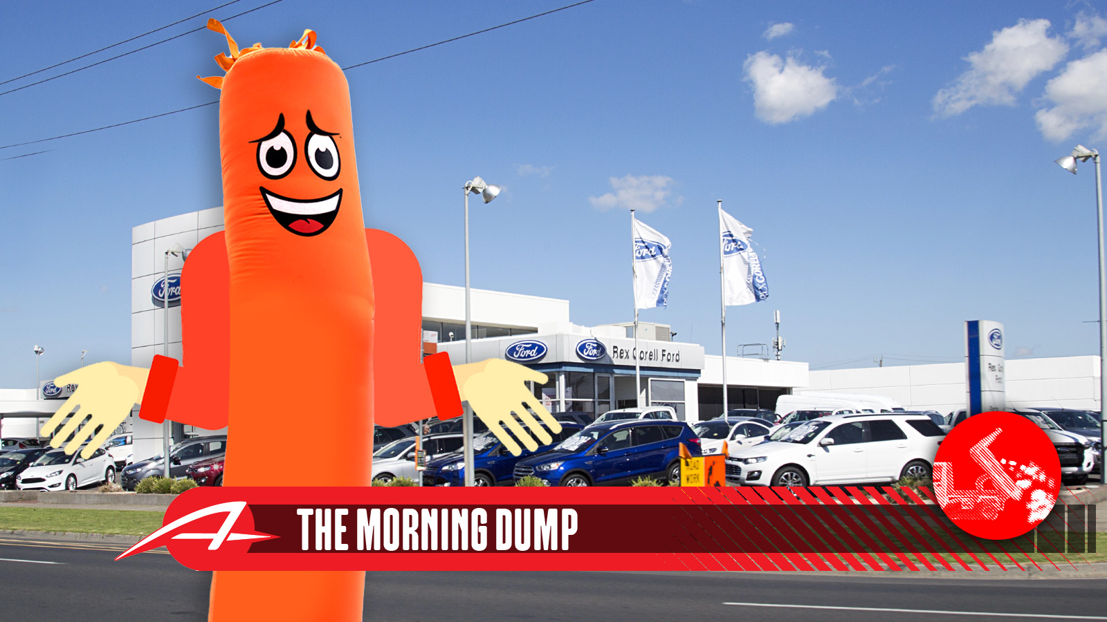 Orange Inflatable Arm Flailing Tube Man