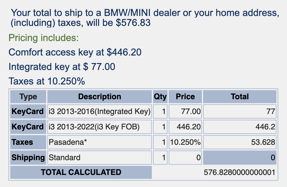 Bmw I3 Key Cost2