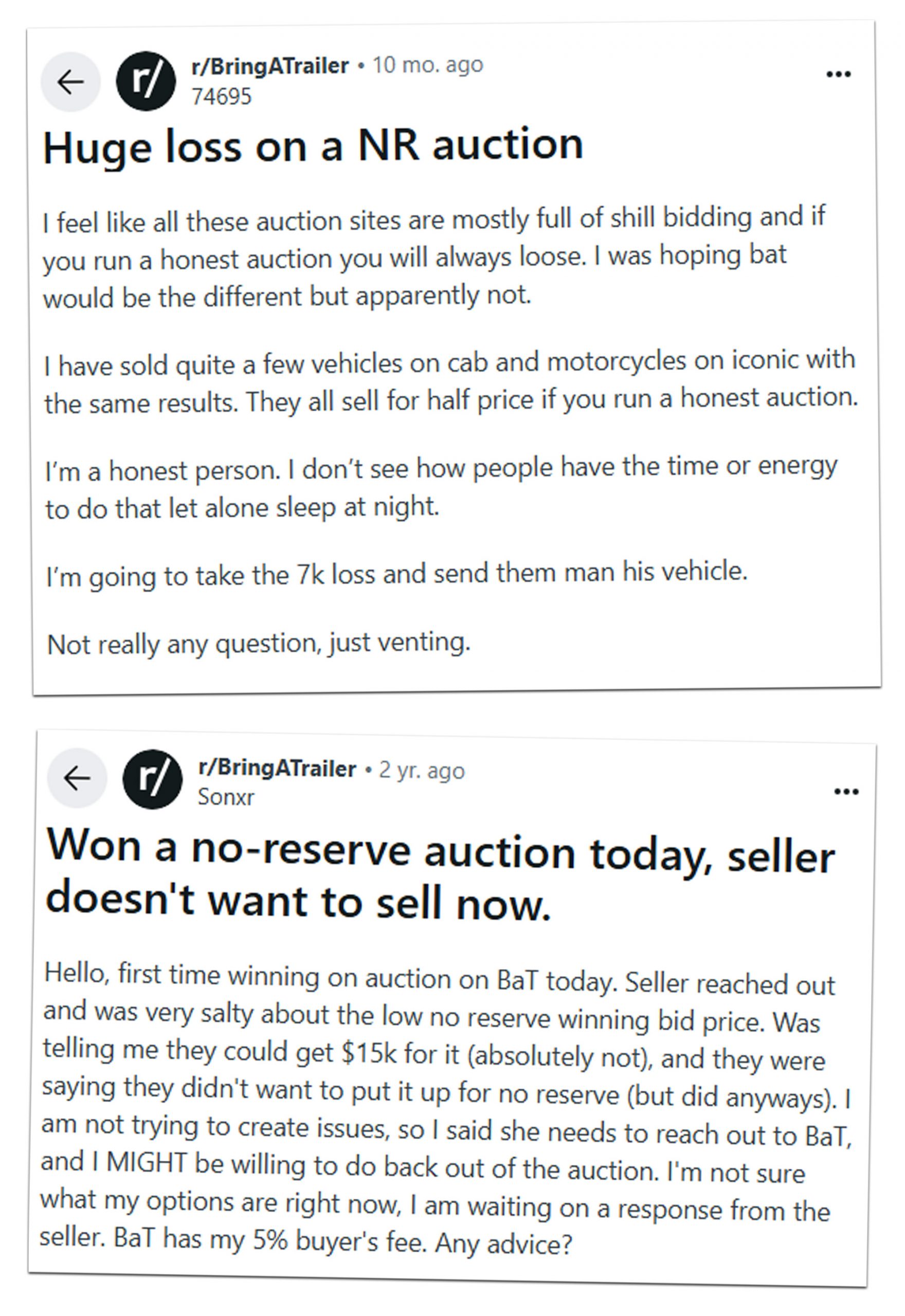 Bring A Trailer Reddit Issues