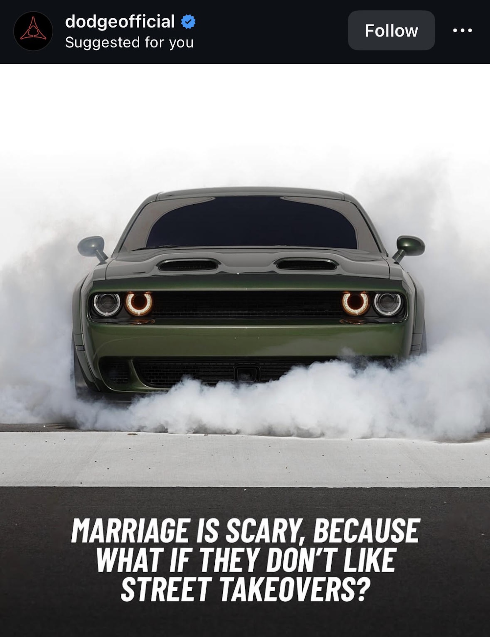 Deleted Dodge Instagram Post