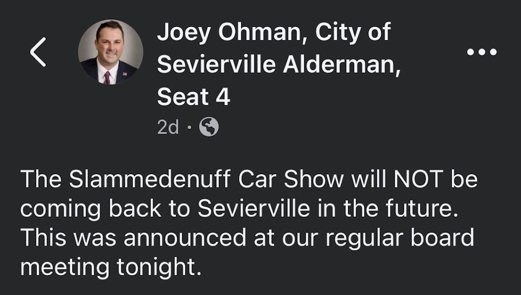 Slammedenuff Sevierville Next Year Cancelled