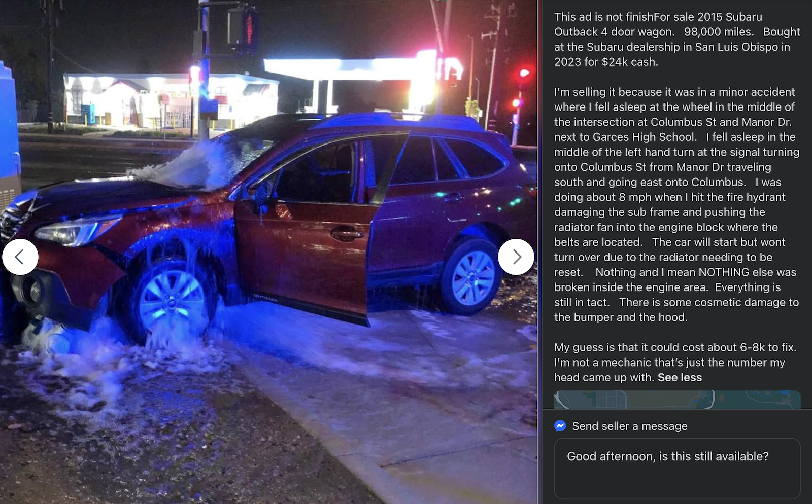 Soggy Subaru Outback Marketplace