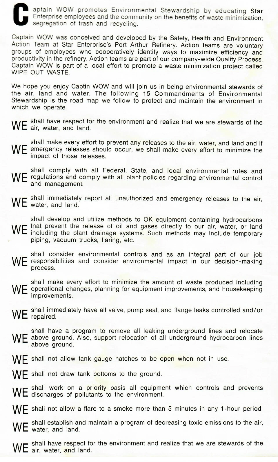 Wow Commandments