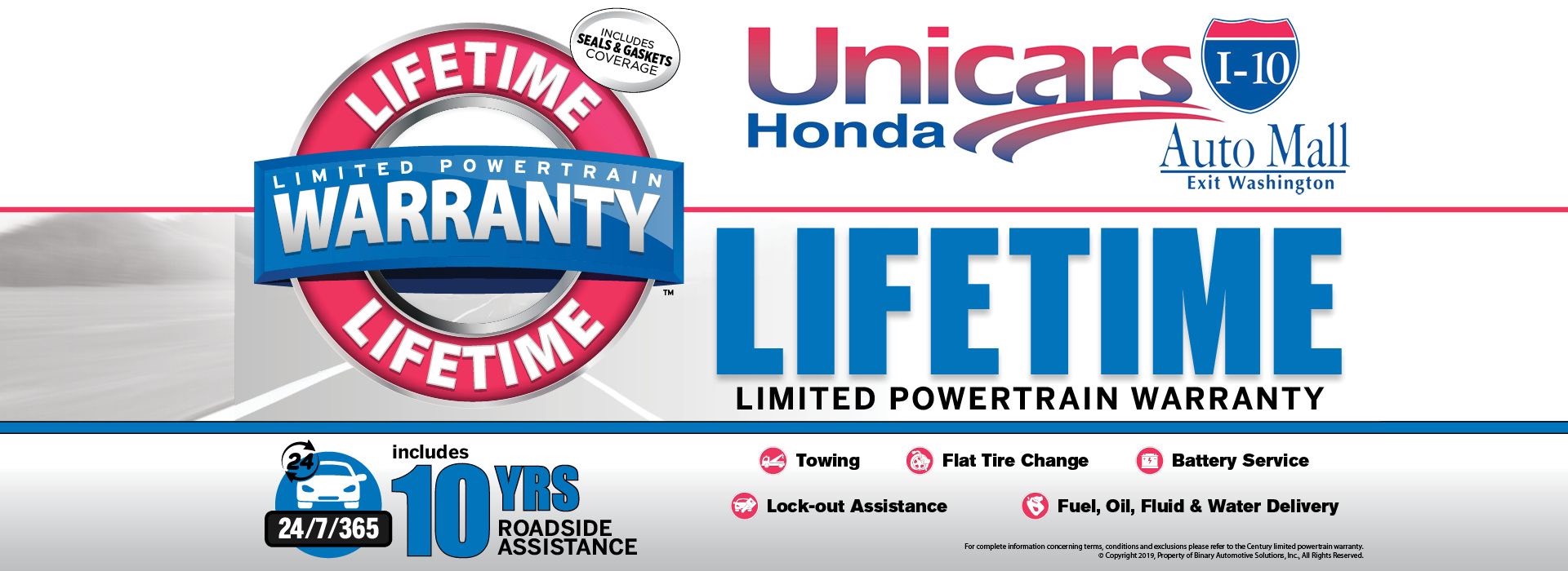 Lifetime Powertrain Warranty Unicars Honda